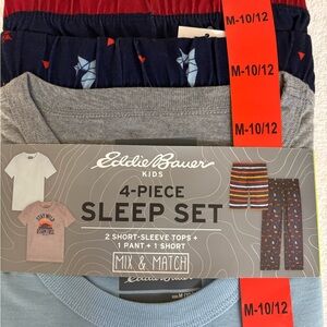 Eddie Bauer Kids 4-Piece Pajama Set - Gray, Blue, Red